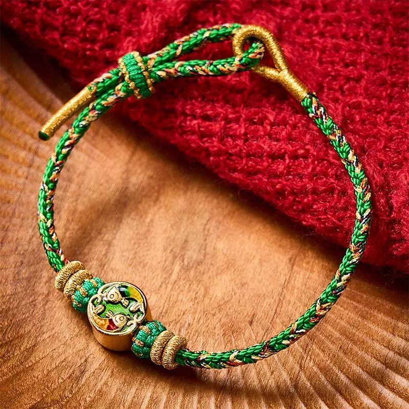 Hand Woven String Double Koi Fish Rope Bracelet