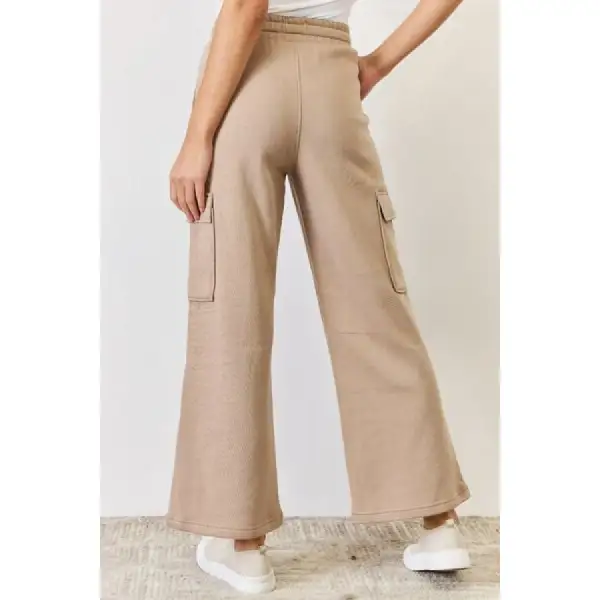 Risen High Waist Cargo Wide Leg Pants