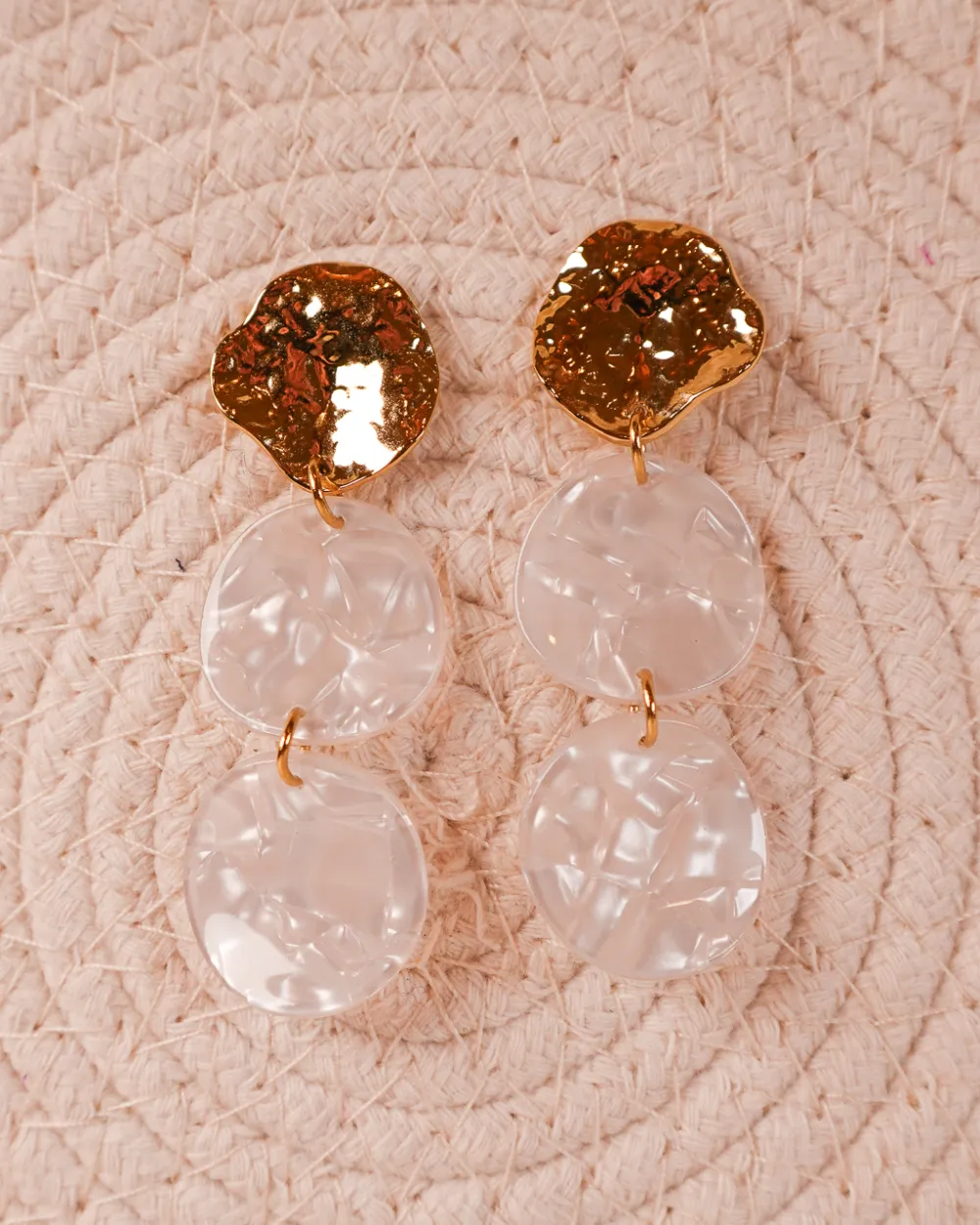 Luminous Disc Drop Earrings