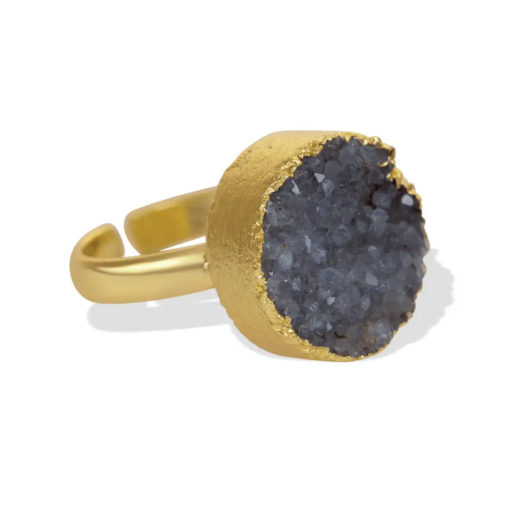 Druzy Stone Adjustable Statement Ring