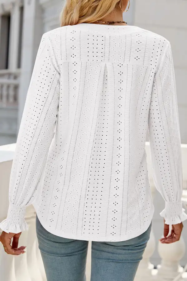 Buttoned Textured Blouse