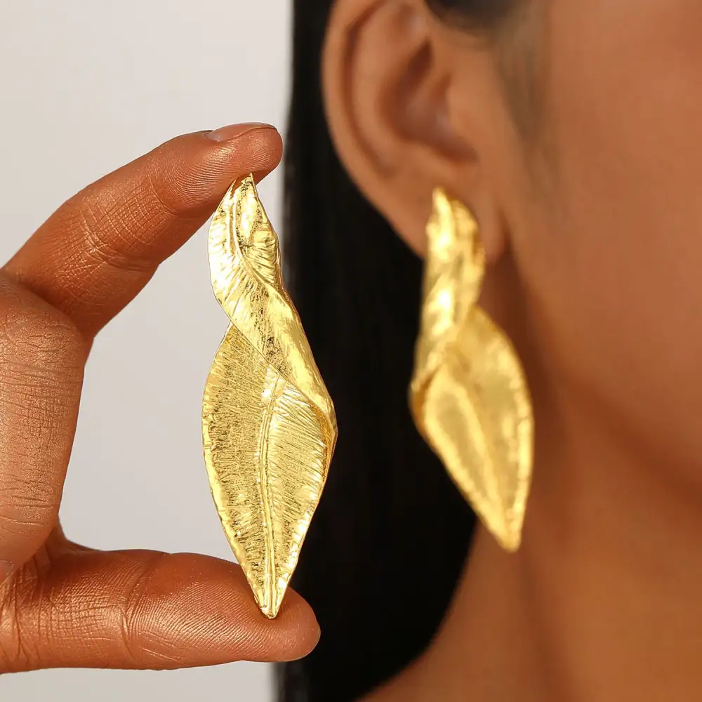 Vintage Leaf Statement Earrings