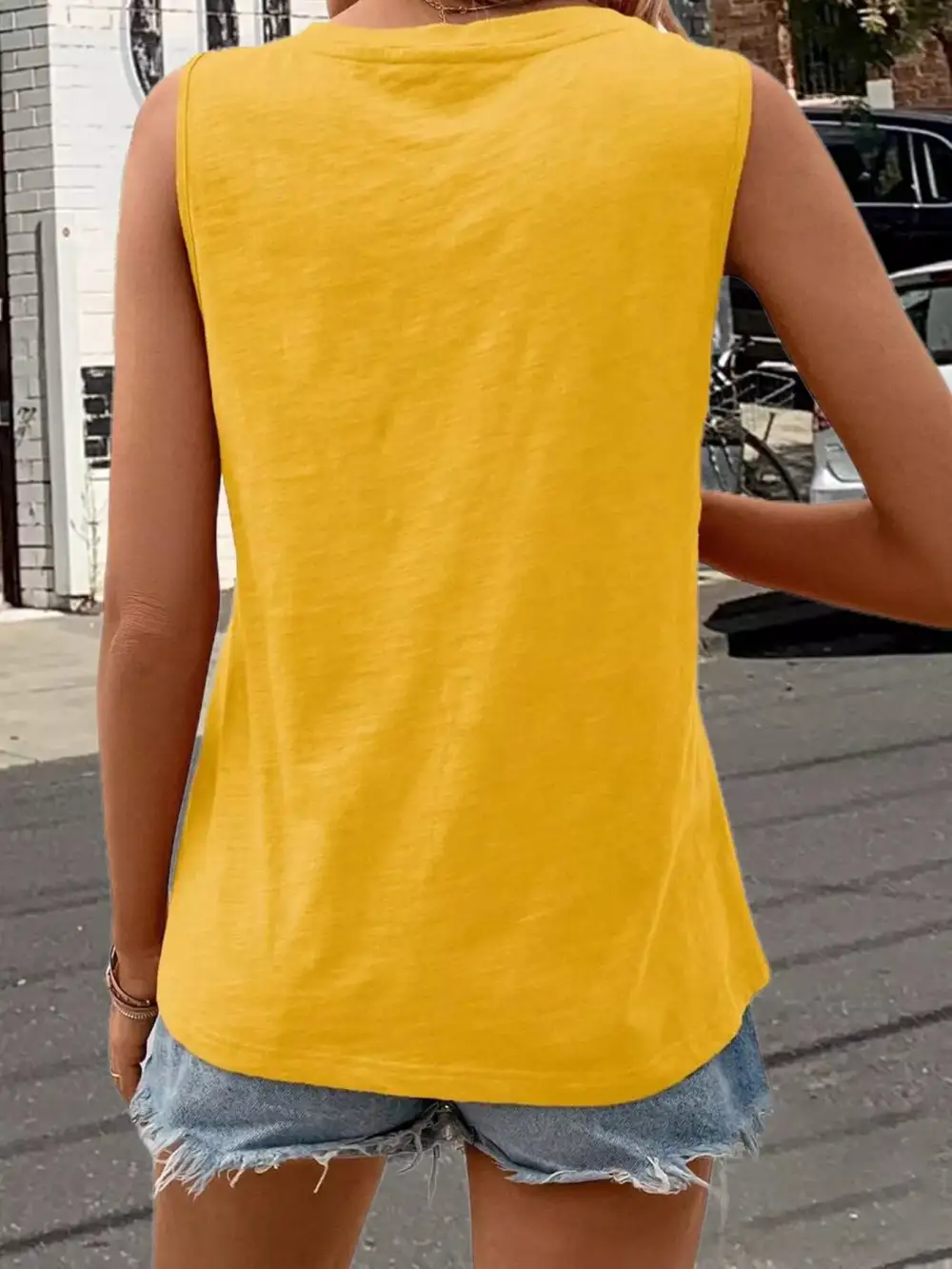 Casual V Neck Pocket Tank