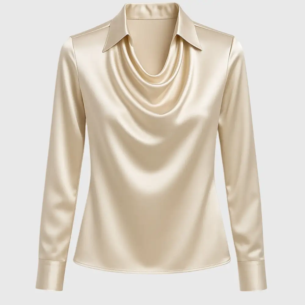 Floral Pleated Neckline Pleated Blouse