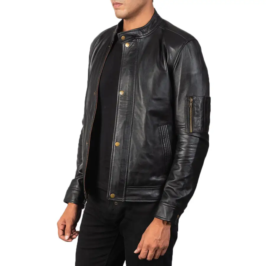 Men's Classic Utility Biker Leather Jacket