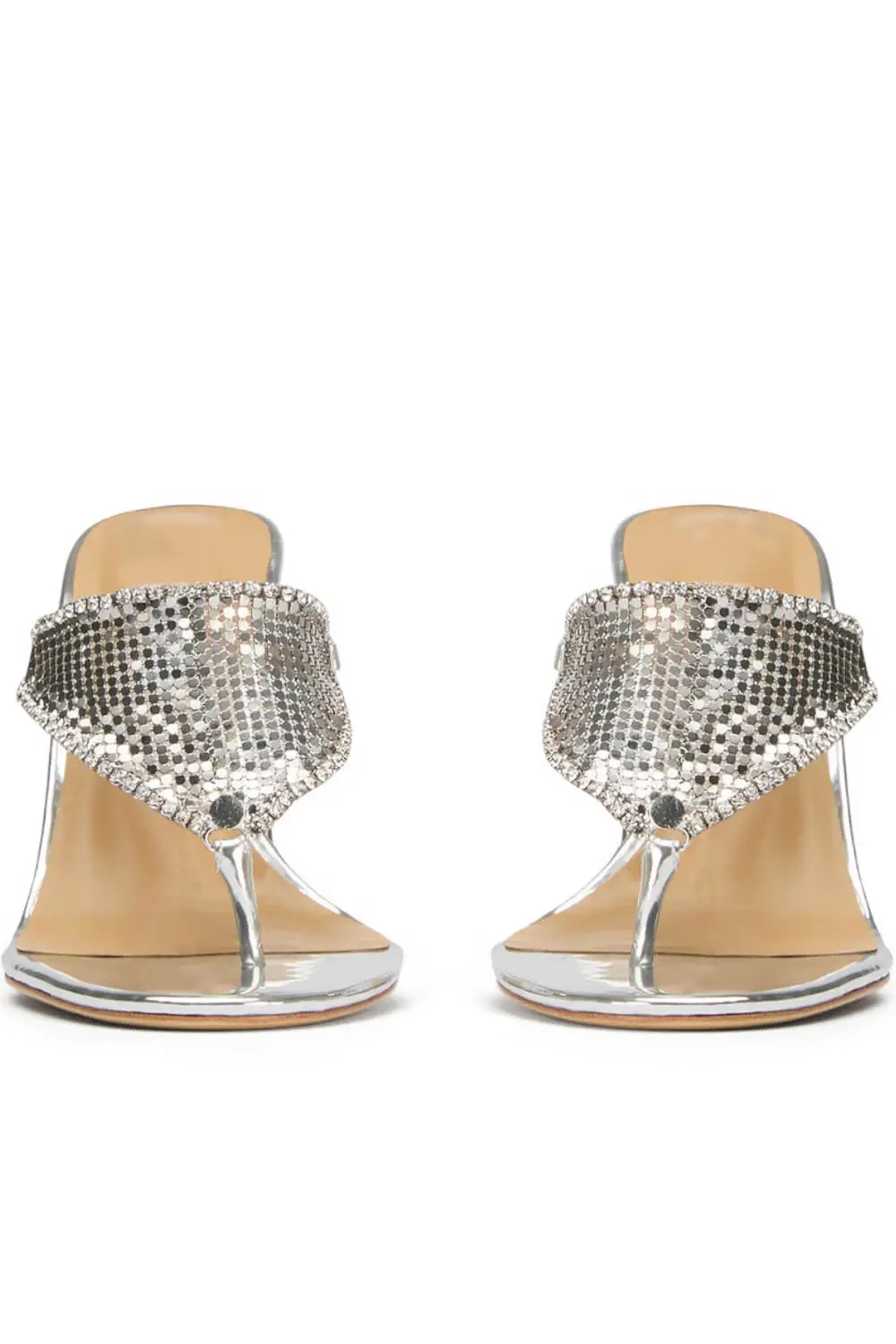 Crystal Embellished Toe Thong Stiletto