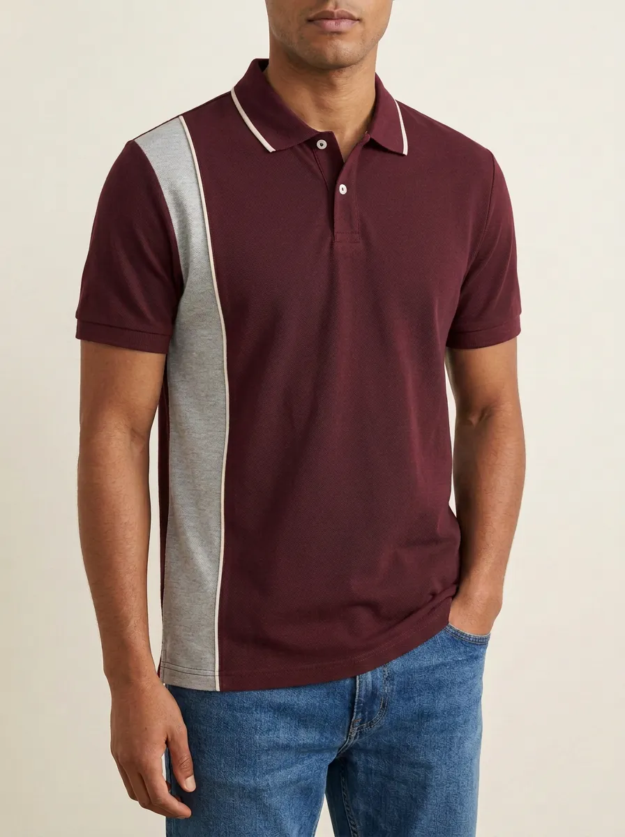 Men's Classic Everyday Colorblock Printed Polo Shirt