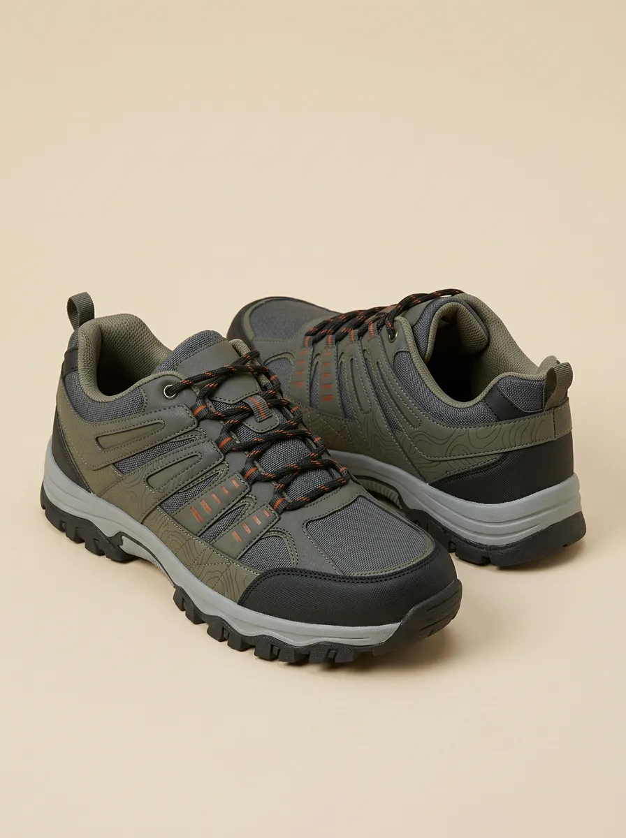 Men's Outdoor Hiking Topographic Map Printed Trekking Shoes