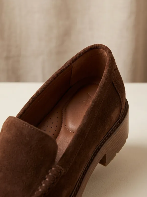 Women's Classic Suede Wood Sole Loafers