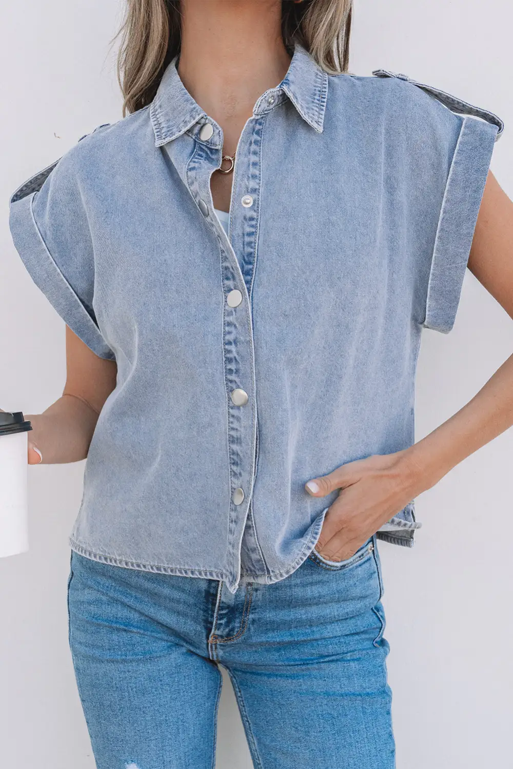 Cap Sleeve Shirt Blouse