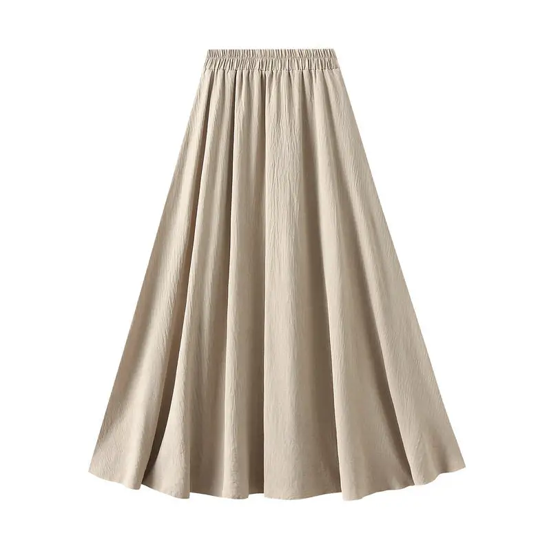 Soft Thin High Waist A-Line Long Skirt