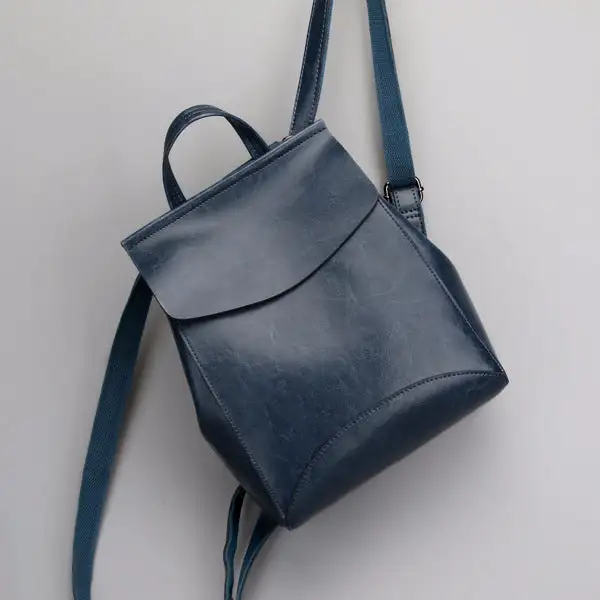 Korean Fashion Leather Shoulder Backpack Two-Layer Cowhide 2025 Trend