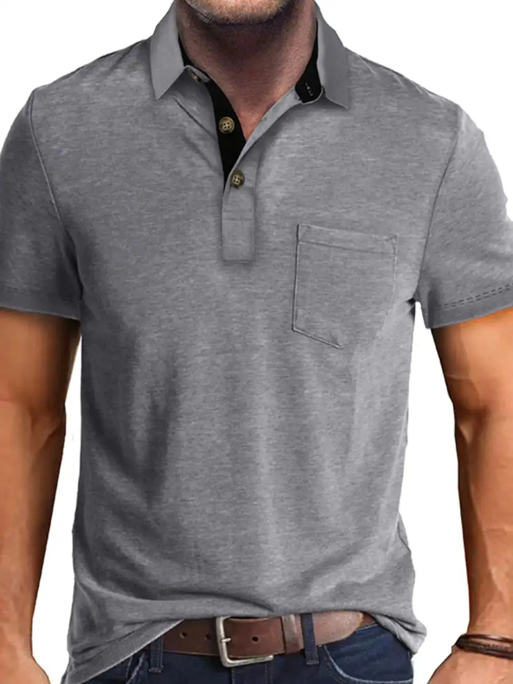 Everyday Pocket Detail Collared Polo Shirt