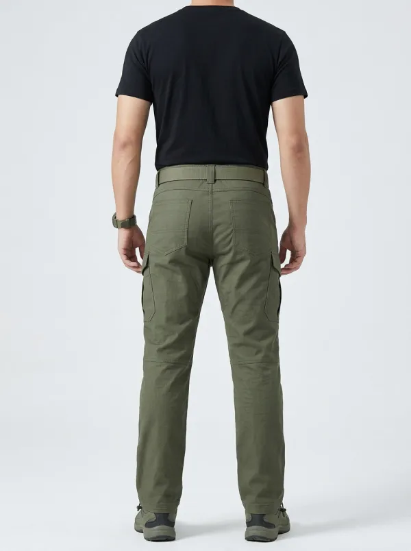 Men's Olive Green Multi-Pocket Tactical Cargo Pants