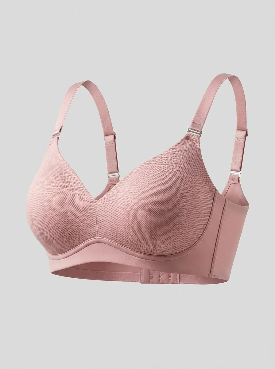 Women's Full-Coverage Wireless Seamless Mesh-Panel Bra