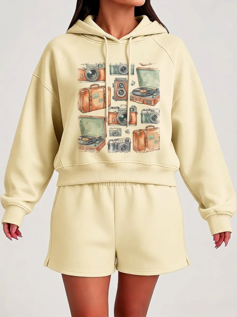 Women's Vintage Travel Photographer Graphic Hoodie