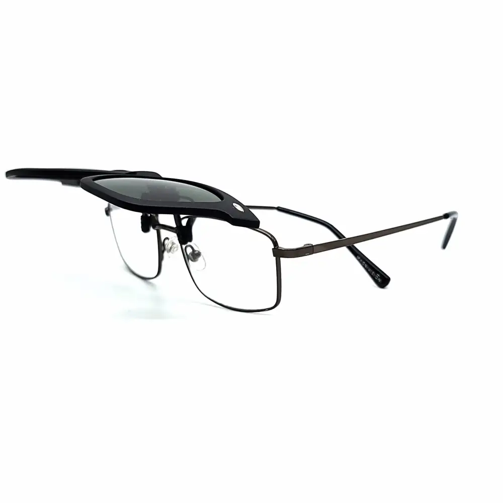 60mm Wayfarer Polarized Full-Frame Clip-On Sunglasses