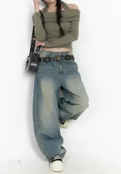 Wide-Fit Wide Leg Baggy Jeans