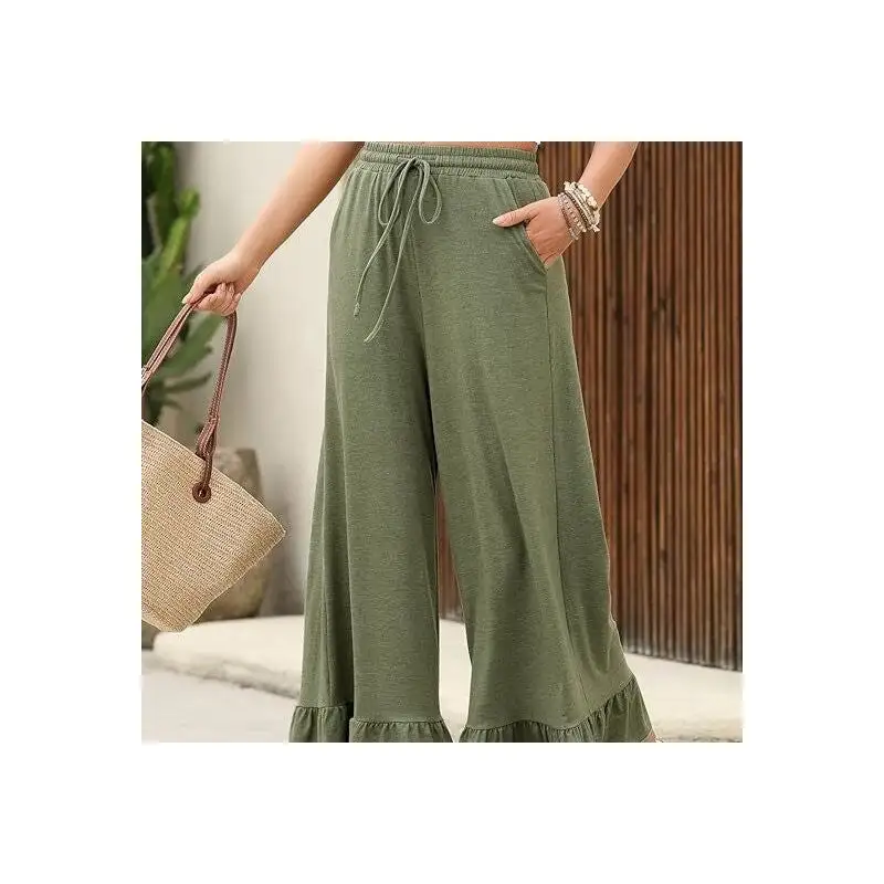 Women's Flared Cropped Loose Fit Pants