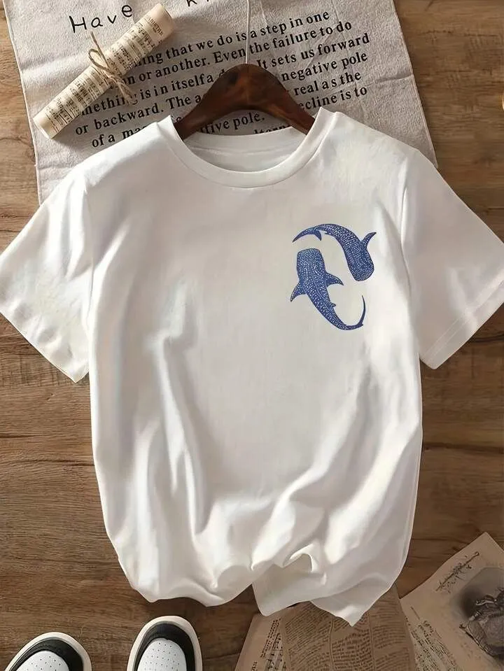 Shark Outline Cotton Tee
