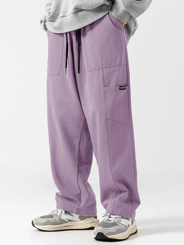 Pocket Drawstring Relaxed Trousers