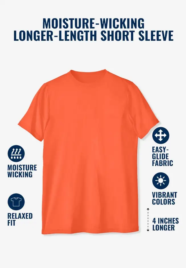 No Sweat Longer-Length Short Sleeve Crewneck Tee