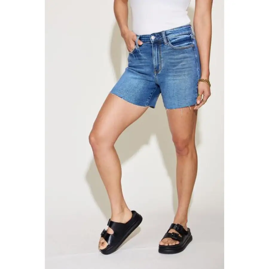 Full Size High Waist Slim Denim Shorts