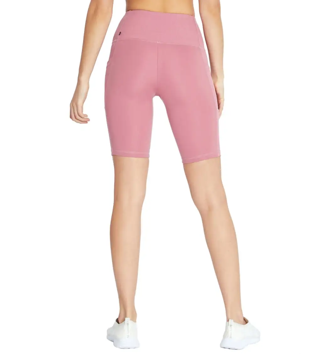 Rib Panel Pocket Yoga Shorts