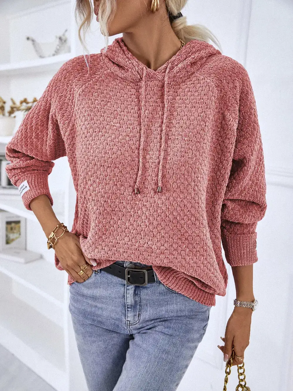 Essential Drawstring Long Sleeve Sweater