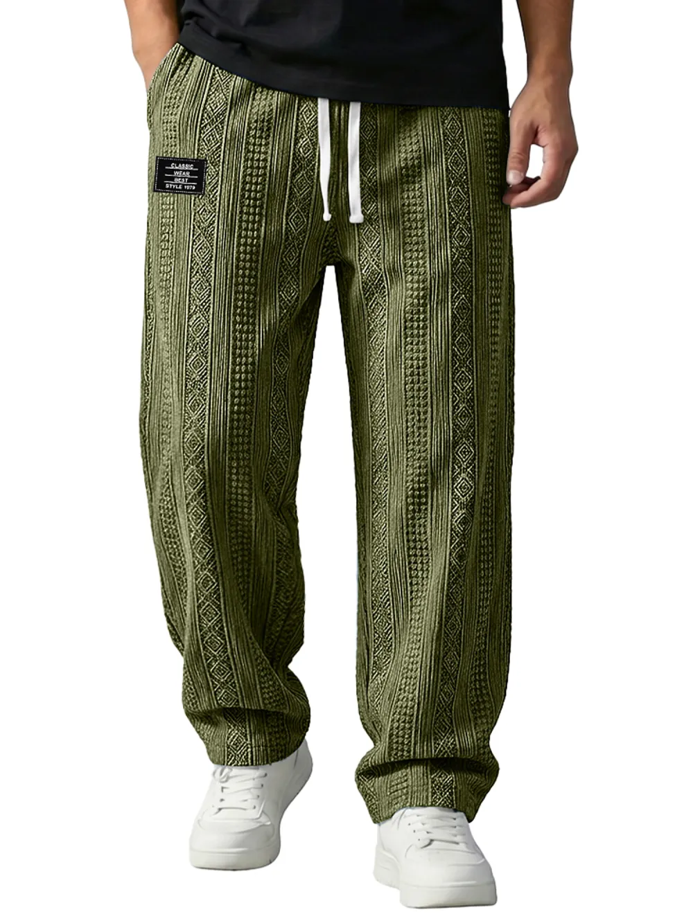 Layered Jacquard Pull On Trousers