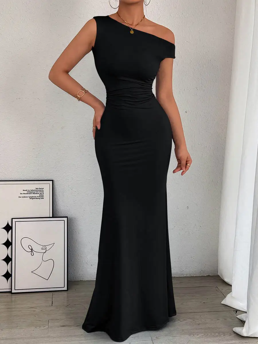 Waisted Pleated Maxi Dress