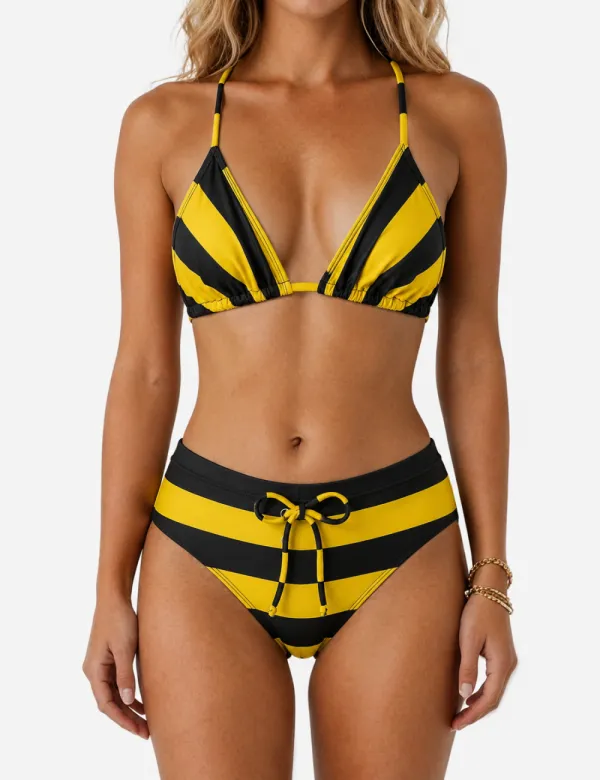 Halter Back Triangle Two Piece Bikini Set