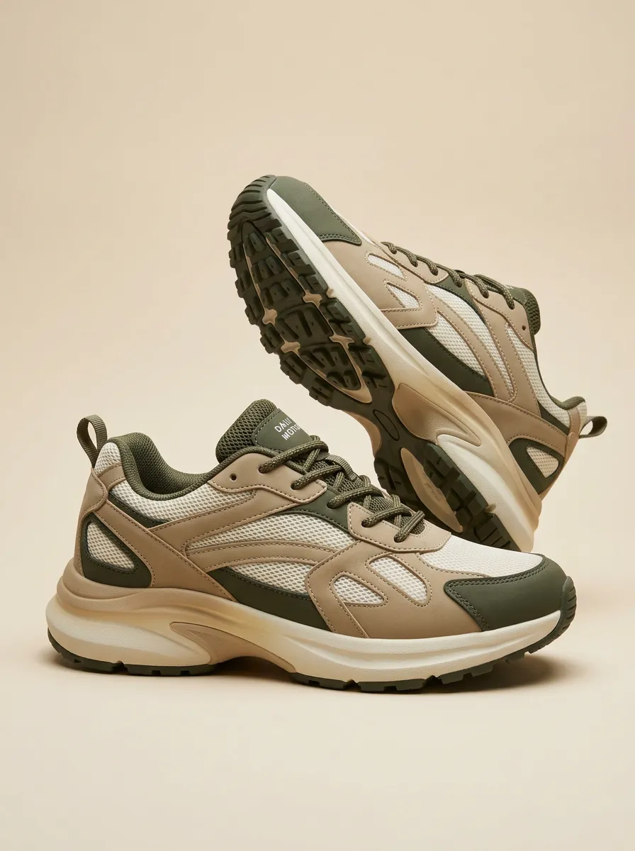 Streetwear Mesh-Panel Casual Sneakers