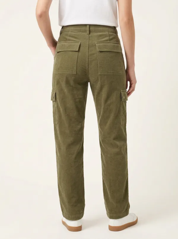 Women's Mid-Rise Cargo Corduroy Pants