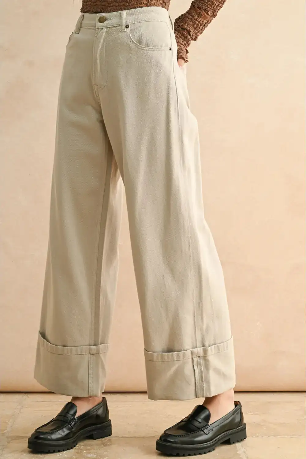 Cuffed Cotton Pants