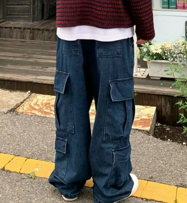 Denim Relaxed Cargo Pants