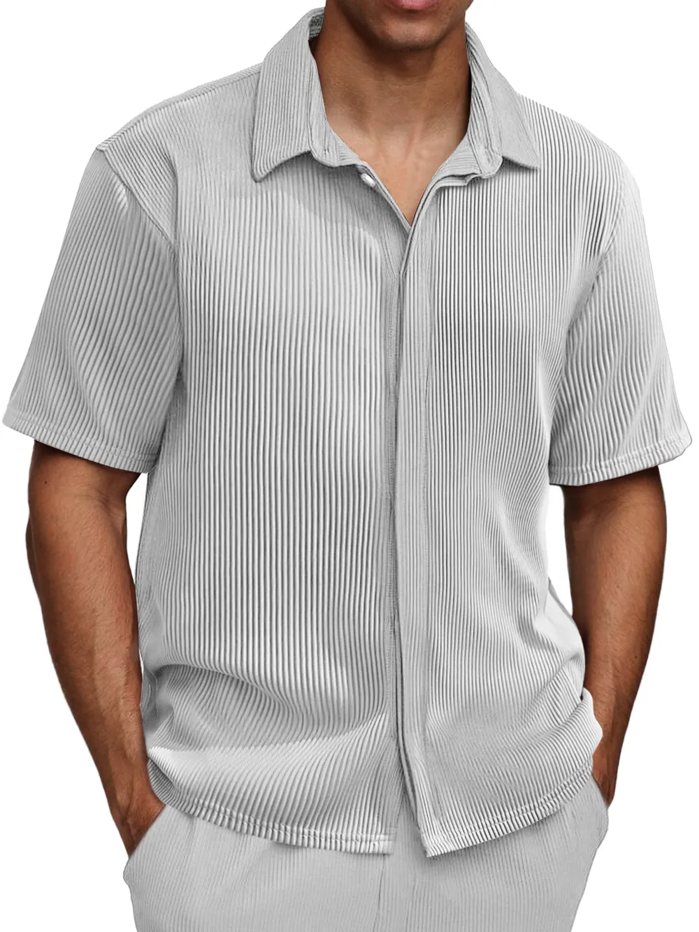 Modern Short Sleeve Button Front Shirt
