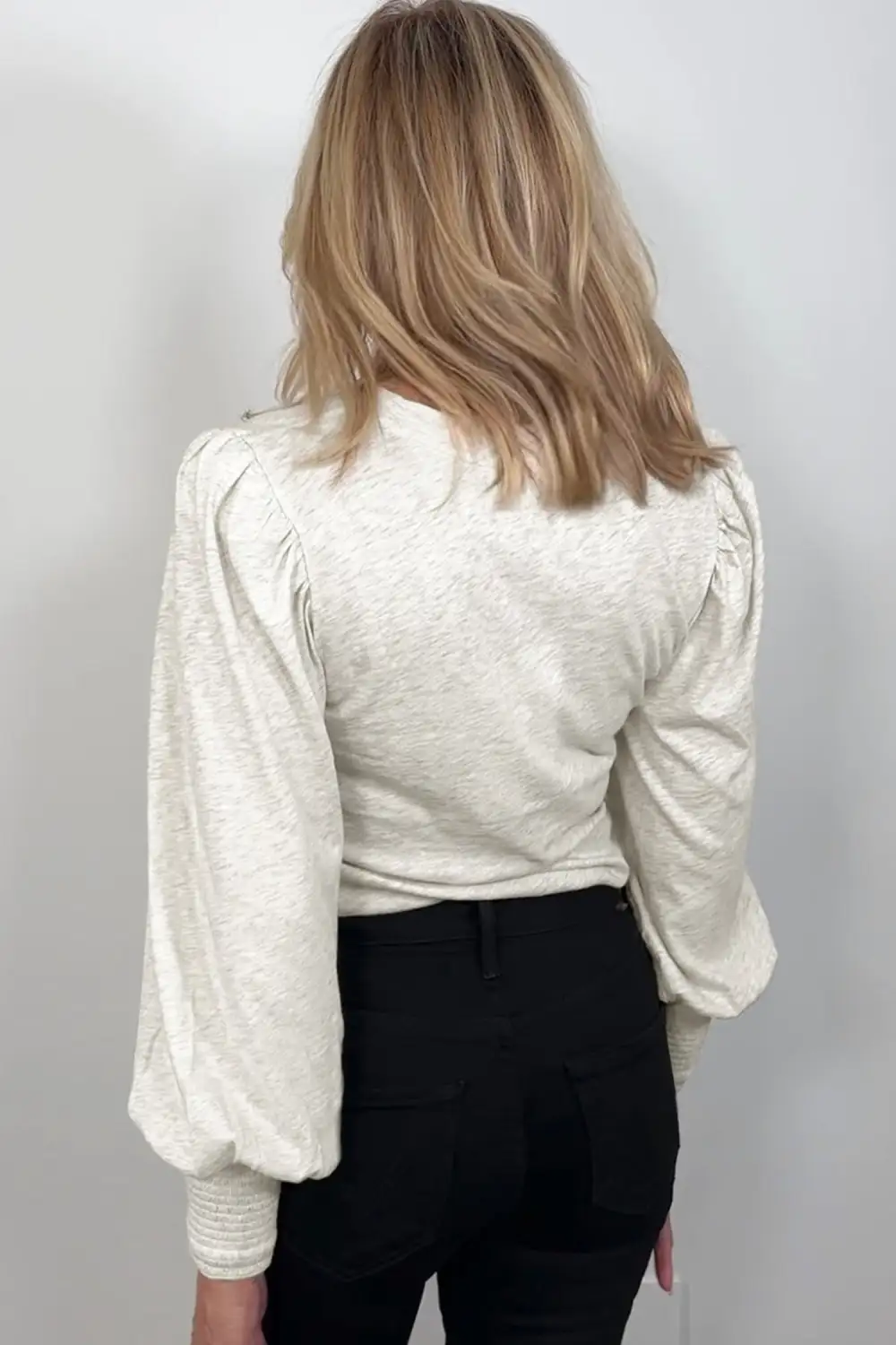 Women's Puff Sleeve Cuffed Sleeve Top