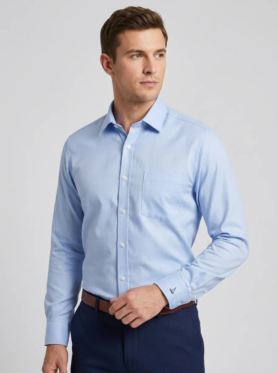 Men's Non-Iron Cotton Sailboat Embroidered Printed Shirt
