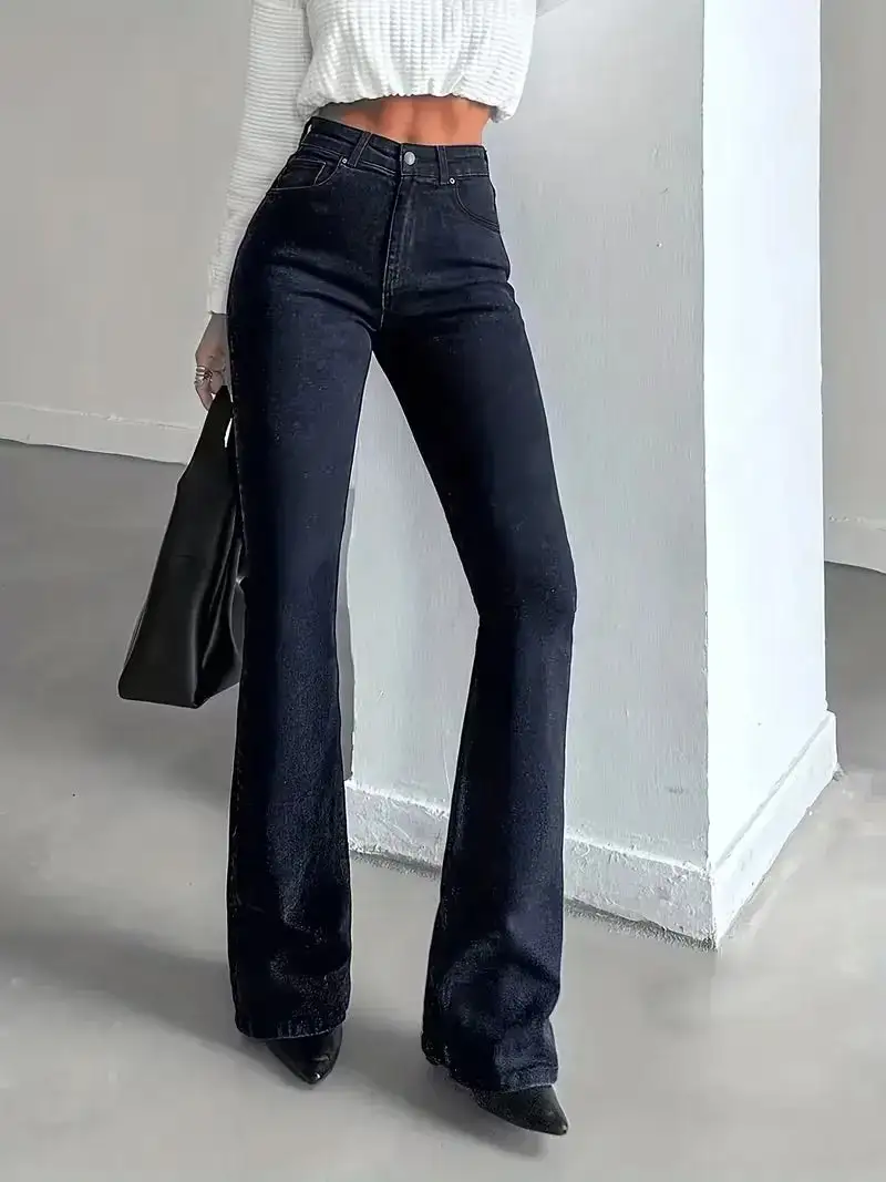 Flared High Waist Casual Jeans