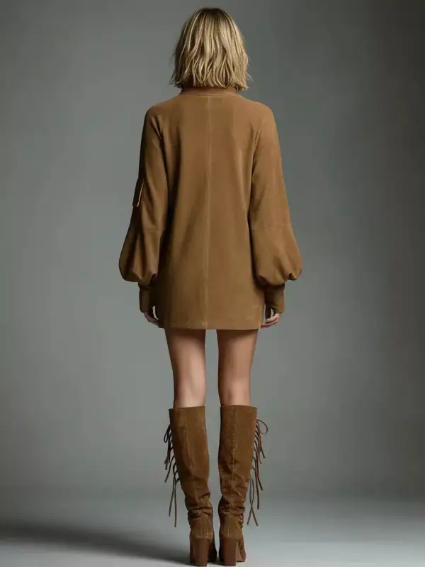 Lantern Sleeve Mini Dress
