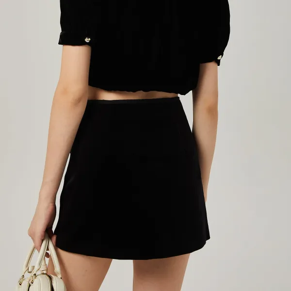 Pocketed Crystal Detail Skirt