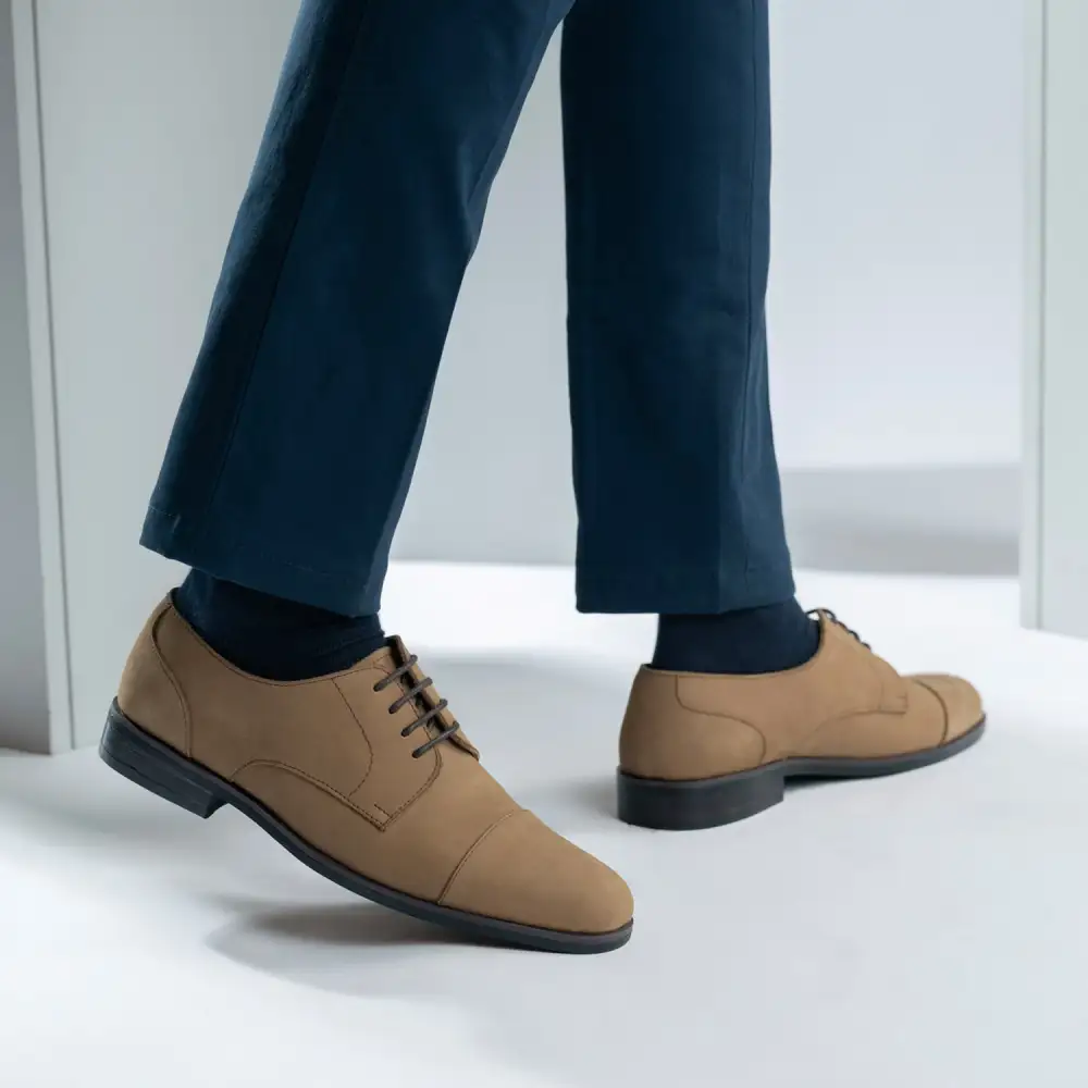 Brown Nubuck Leather Loafers