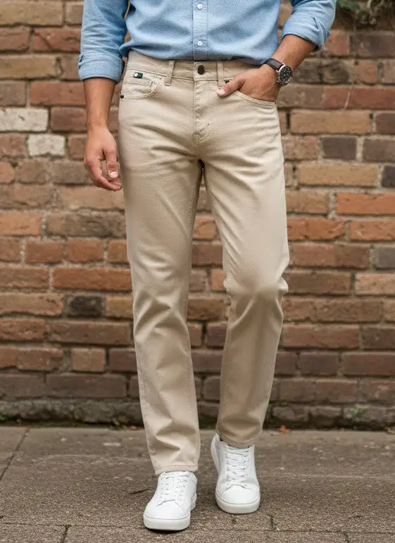 Slim-Fit Tapered Straight-Leg Jeans