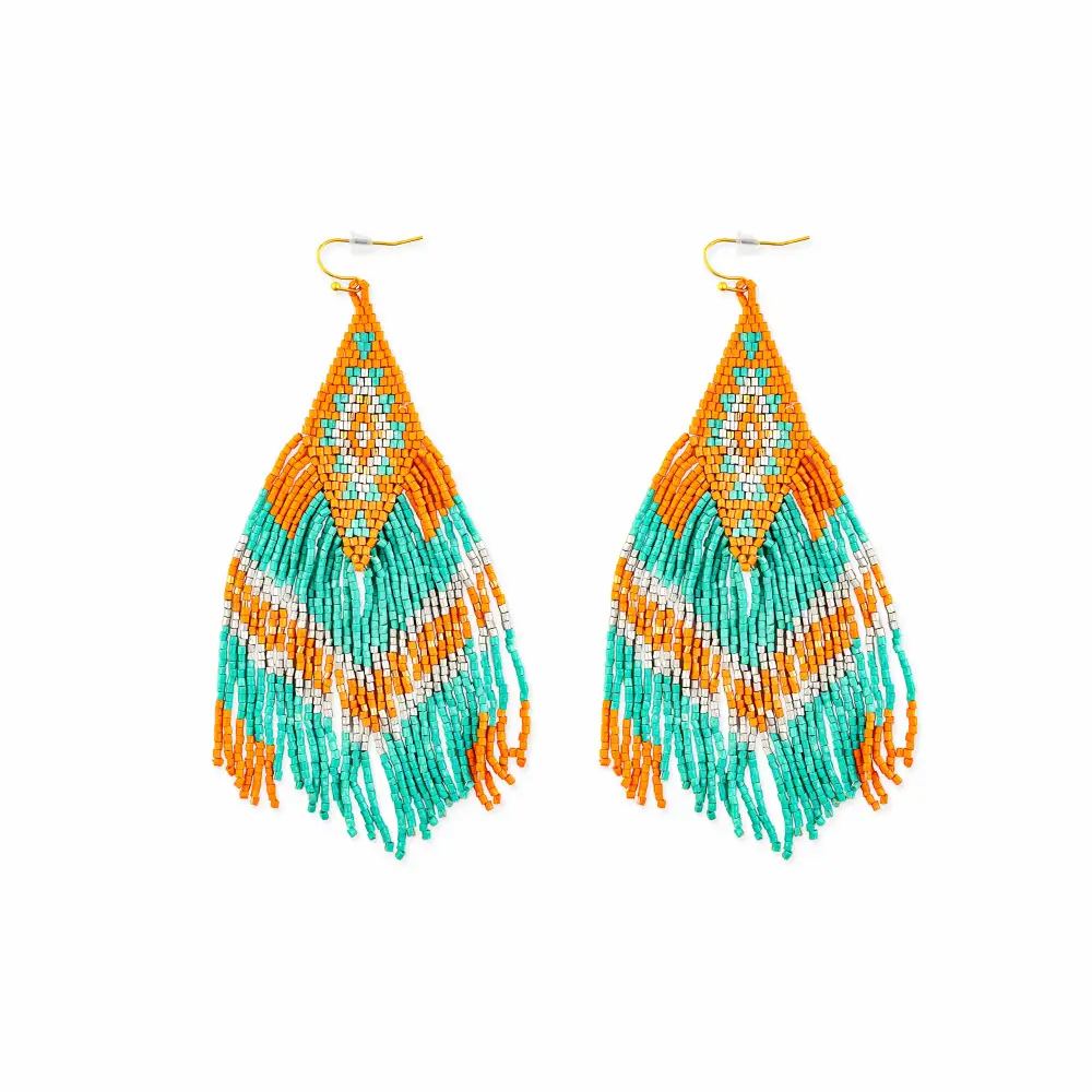 Streamlined Detailed Artful Beaded Earrings