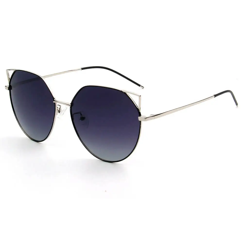 Polarized Round Cat-Eye Classic Finish Sunglasses