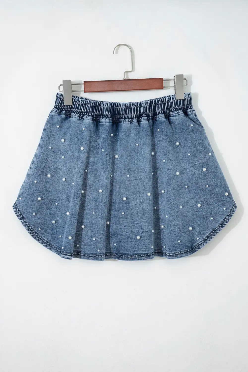 Elastic Waist Denim Shorts