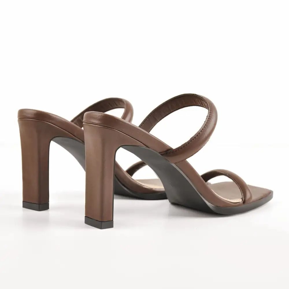 Square Toe Slip On Mule Sandals
