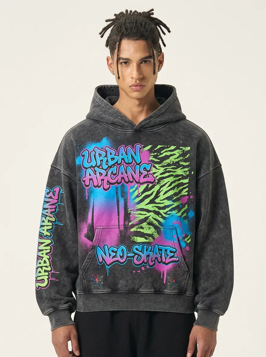 Unisex Streetwear Graffiti Hoodie