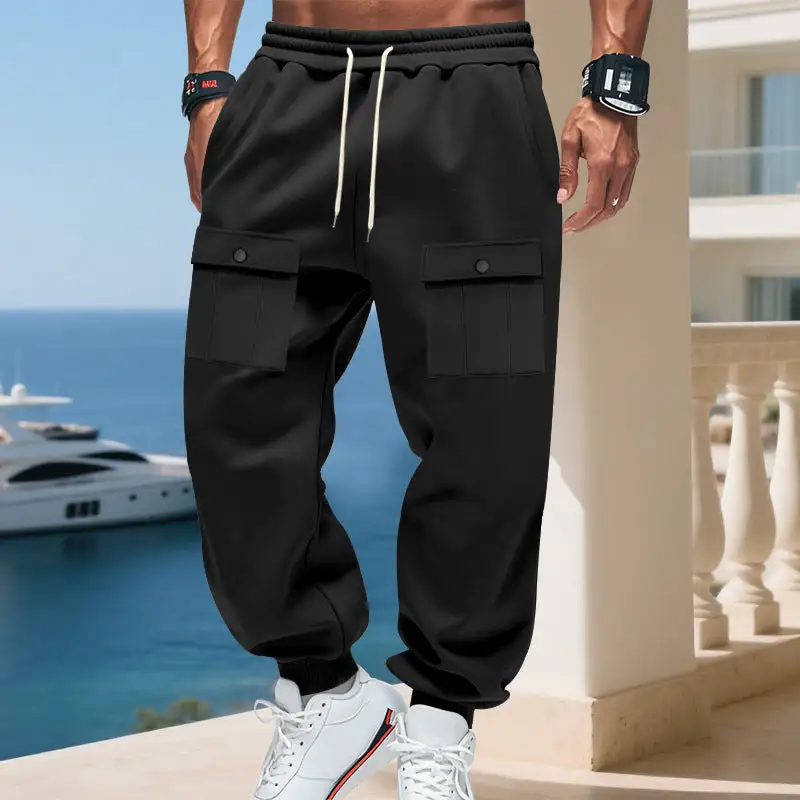 Men's Cargo Joggers Pockets Waistband Cargo Pants